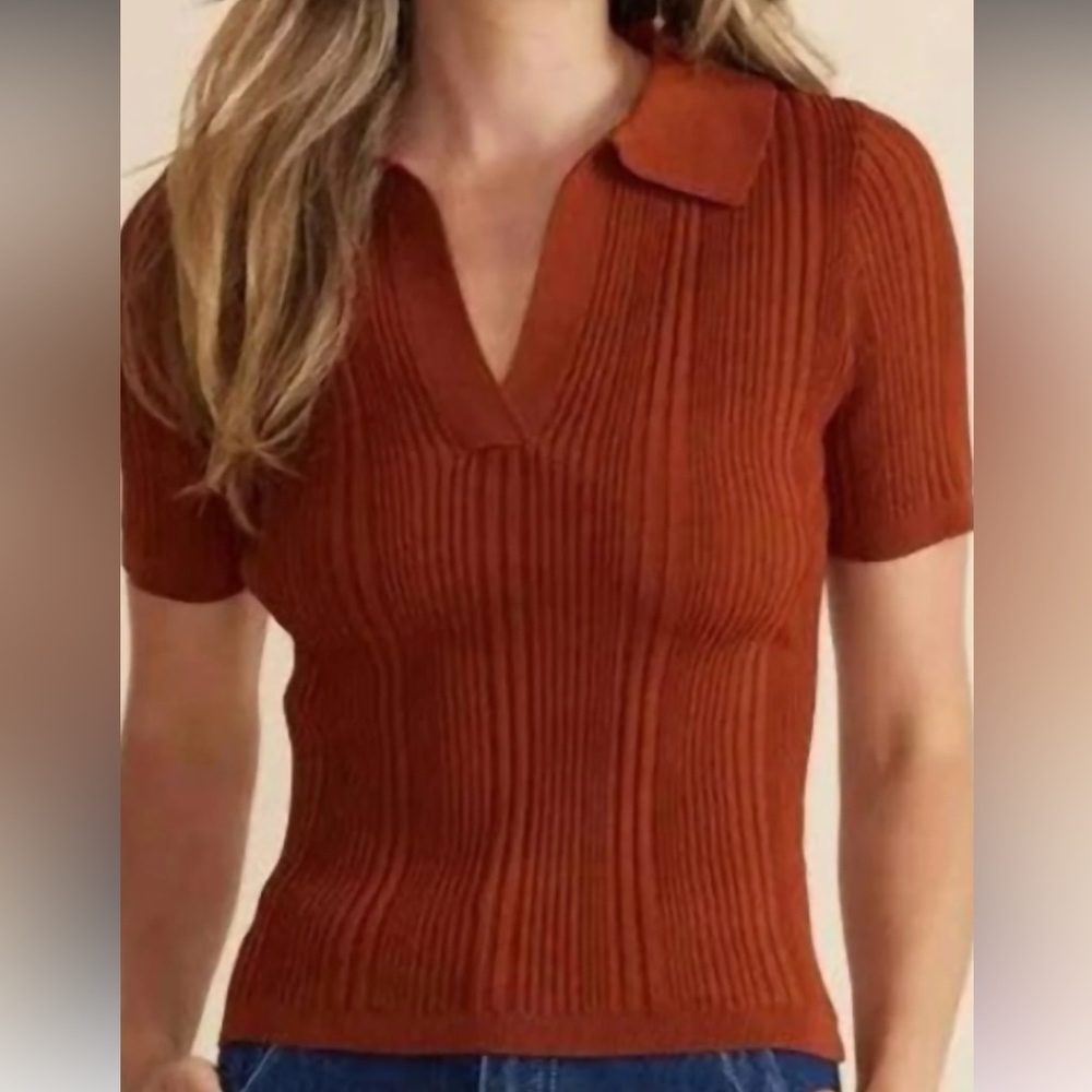 Alba knit collared top